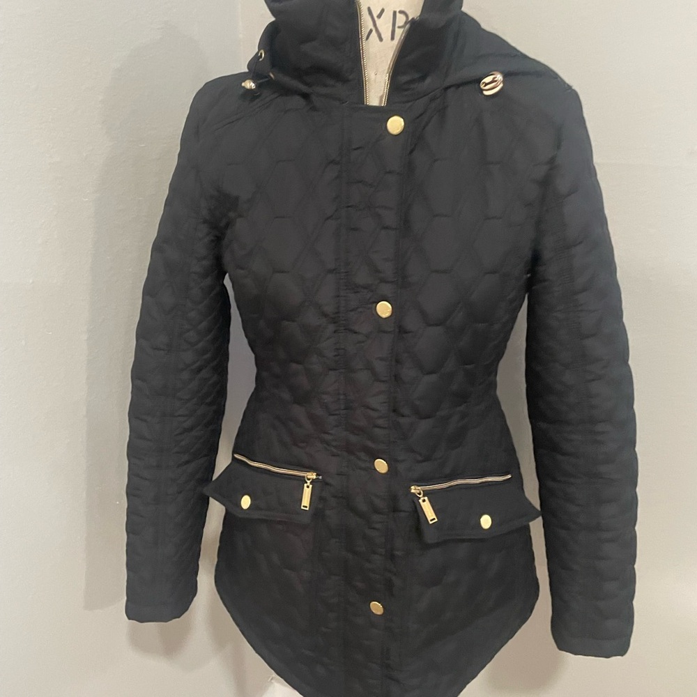 NWOT Ellen Tracy Black Puffer Coat Small